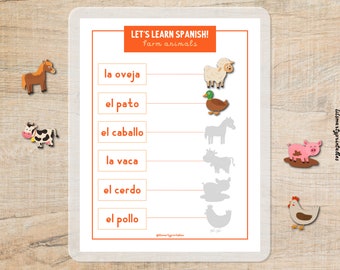 Apprenons l’espagnol Busy Book Printable Montessori Printable Kindergarten Learning Homeschool Printable Busy Binder Spanish Learning