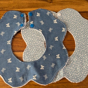Blue - Handmade Cotton Baby Bib 25