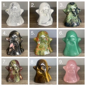 Crystal ghost carvings, ghost crystal, healing crystals, ghost statue, crystal ghosts, halloween gifts, halloween carvings