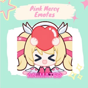 Animated Pink Mercy Emotes heart | Twitch Discord Emote sticker | Instant Download
