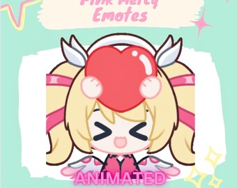 Emoticones de Mercy rosados animados en forma de corazón / Pegatina de emote de Twitch Discord / Descarga instantánea