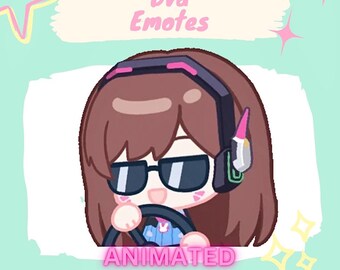 Emotes animados de Dva conduciendo / Sticker de emote de Twitch Discord / Descarga instantánea