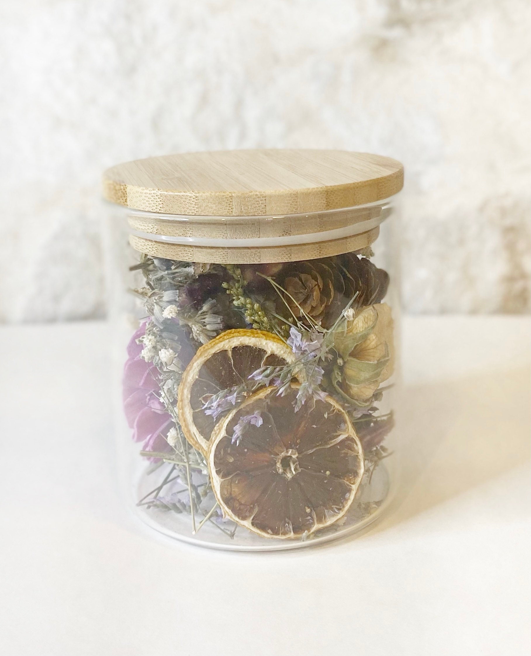 Dried Flowers And Botanicals In A Glass Jar Flower Bottle Etsy
