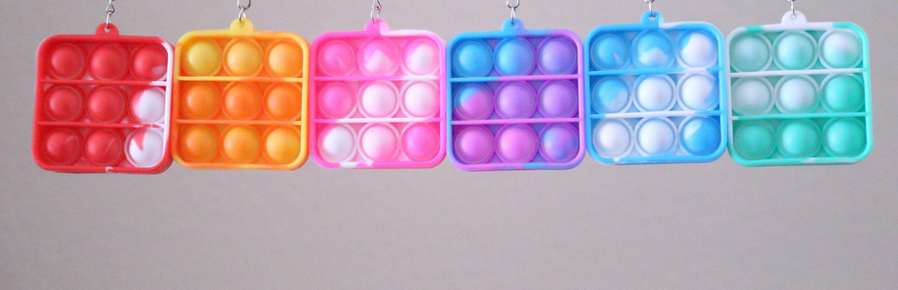 Mini Pop It Keychain Square Mini Pop It Fidget Pop It Etsy