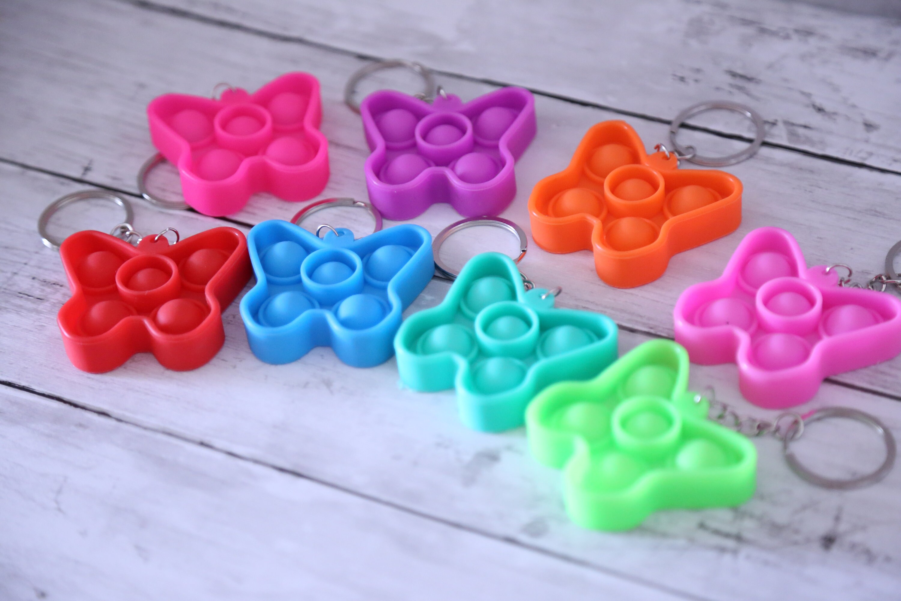 Mini Pop It Keychain Butterfly Mini Pop It Fidget Pop It Etsy