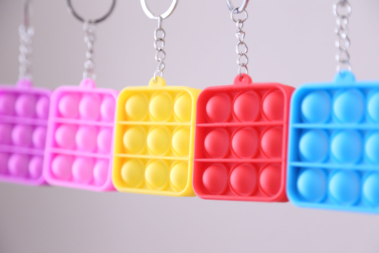 Mini Pop It Keychain Square Mini Pop It Fidget Pop It Etsy