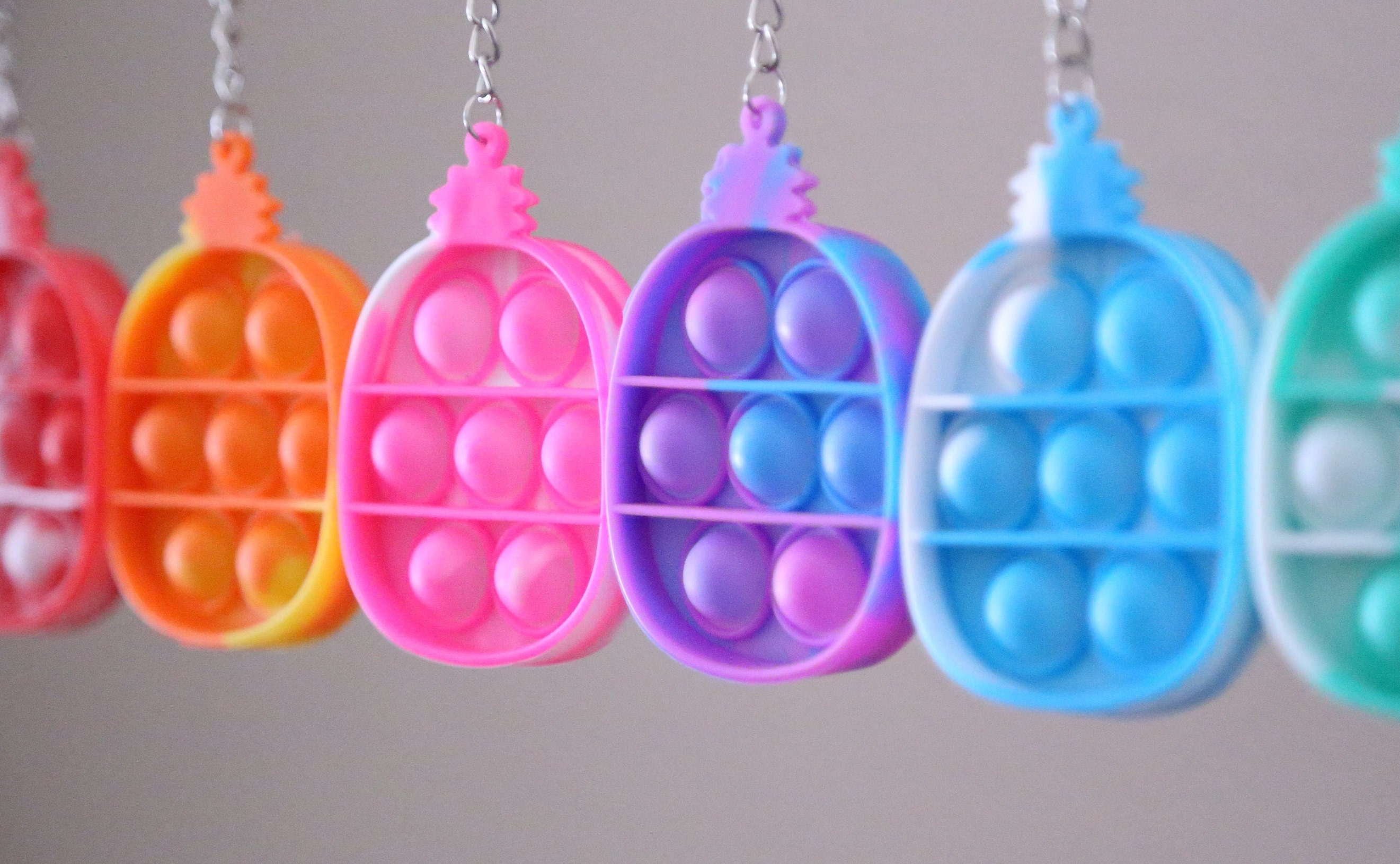 Mini Pop It Keychain Pineapple Mini Pop It Fidget Pop It Etsy