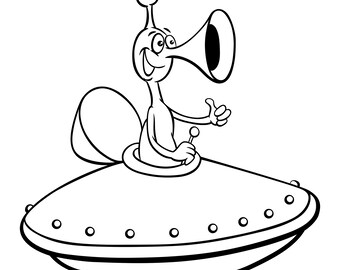 Download Coloring Alien Etsy