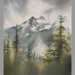 Original watercolor “the mountains are calling”