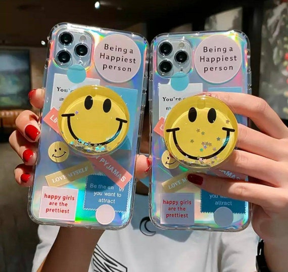 Funny Pop Socket Iphone 7 8 X Xs 11 12 13 Pro Max Case Smile Etsy
