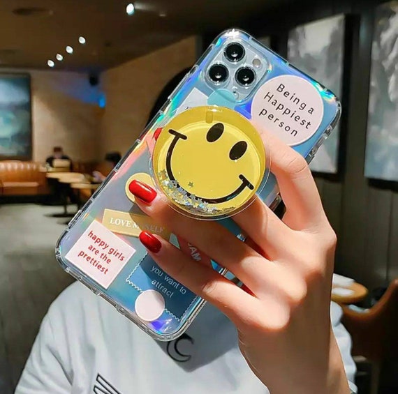 Funny Pop Socket Iphone 7 8 X Xs 11 12 13 Pro Max Case Smile Etsy