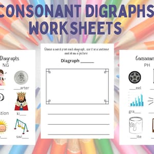 Consonant Digraph Worksheets * Phonics * First Grade * Second Grade * Elementary Reading Writing * Phonics Games