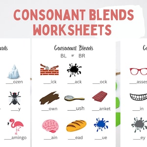 Consonant Blends Worksheets * Phonics * Elementary Reader * First Grade Second Grade * Reading Games