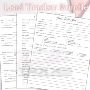Real Estate Lead Tracker Bundle: Client Information Sheet (Instant Download)