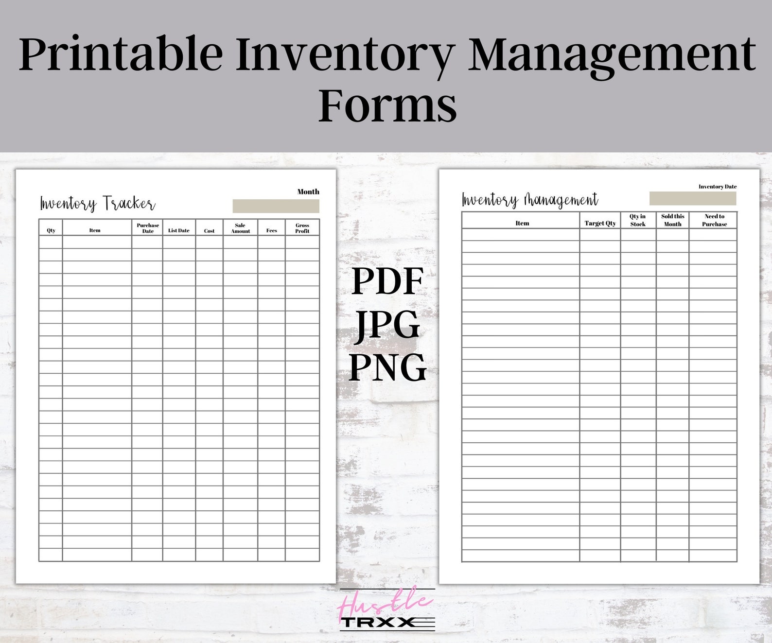 Printable Inventory Management Forms Inventory Sheets Inventory Lists ...