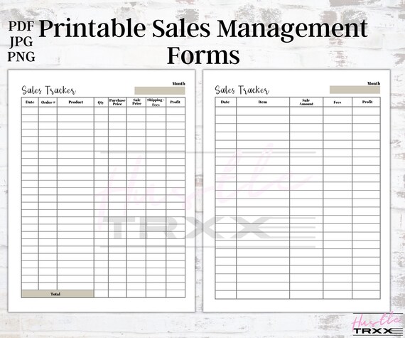 Printable Sales Management Forms Sales Sheets Sales Lists - Etsy