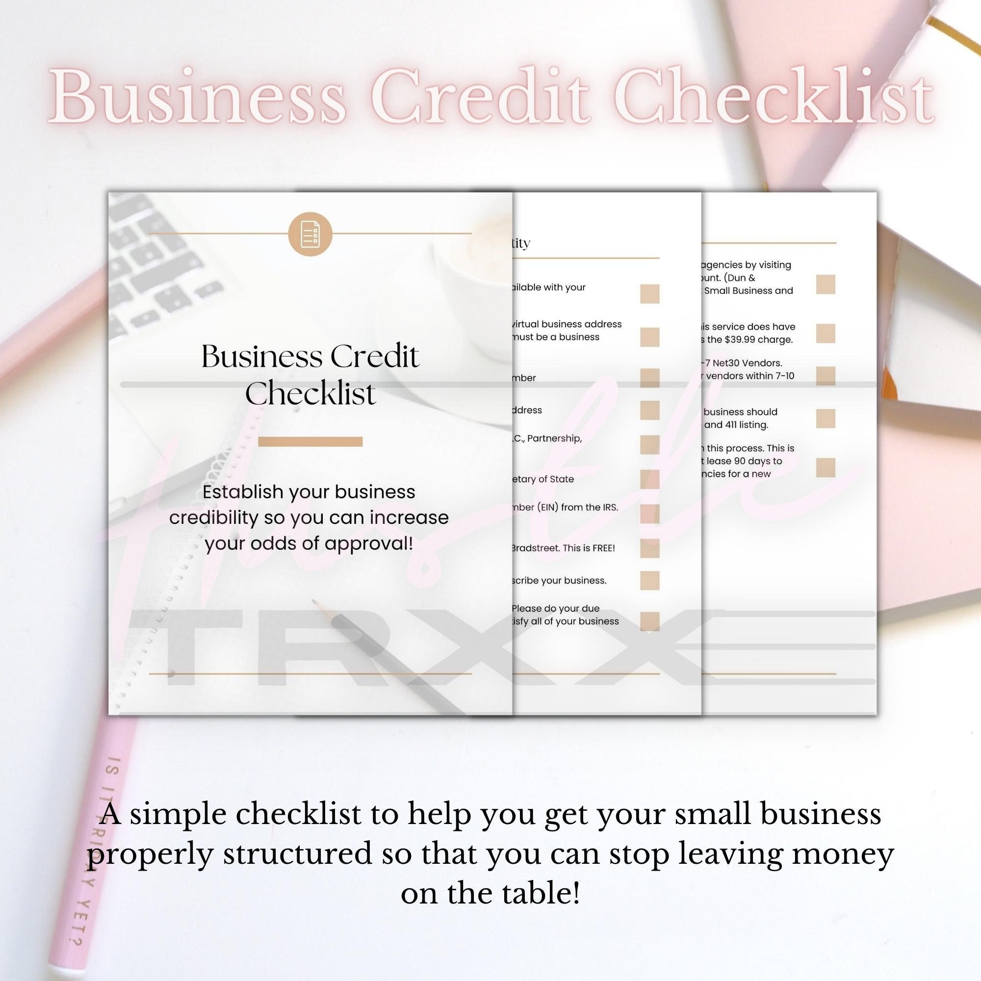 Business Credit Checklist | How to Build Business Credit | Business ...