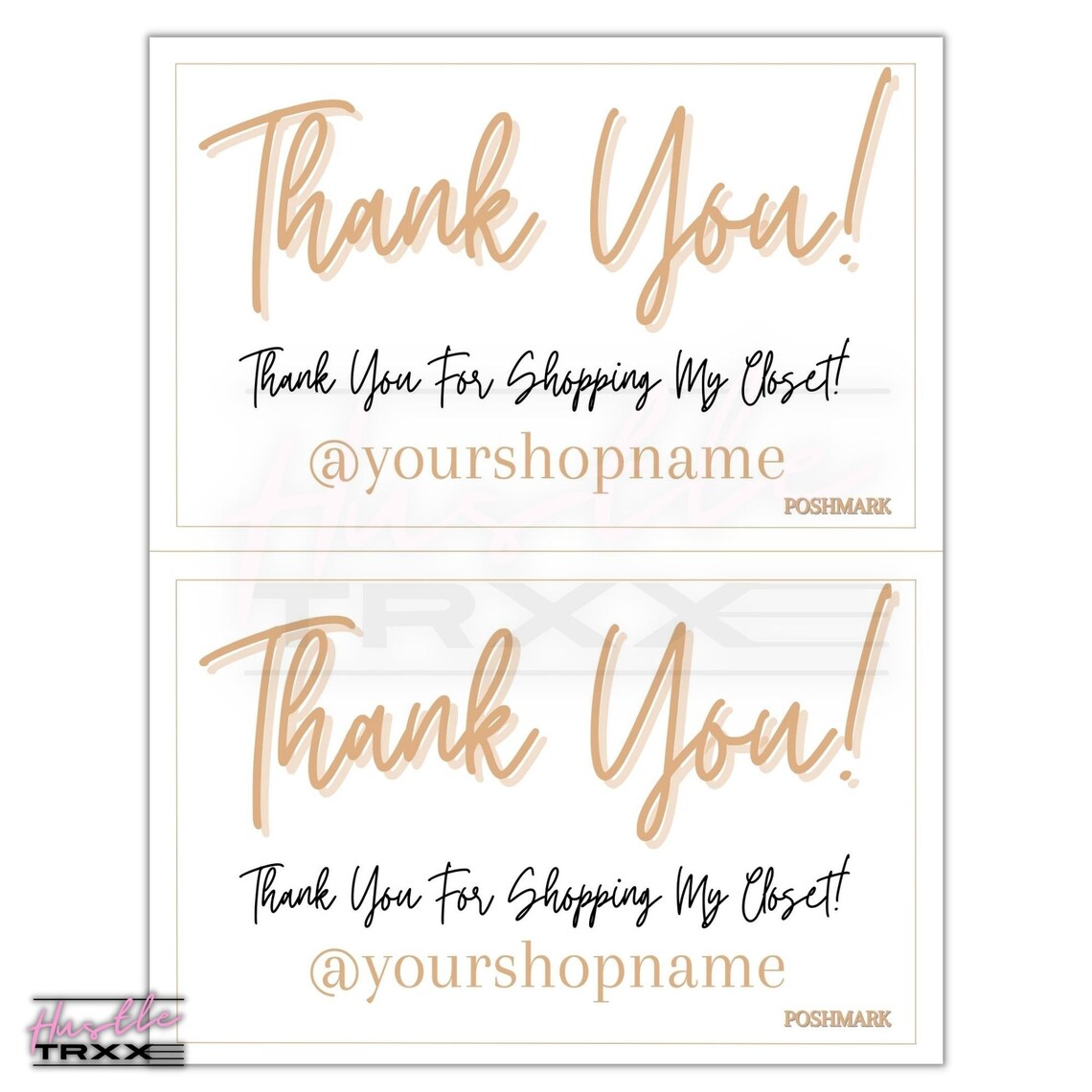 Thank You Card Template Poshmark Thank You Card Edit on - Etsy