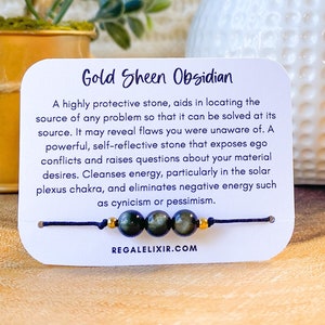 Protection bracelet | Black obsidian bracelet | golden sheen obsidian bracelet | golden sheen obsidian star moon heart