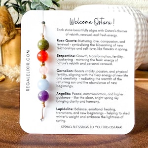 Ostara Crystal Bracelet: Rose Quartz, Carnelian, Serpentine