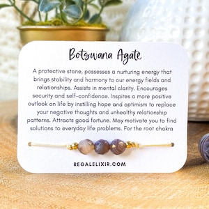 Botswana Agate Bracelet, genuine Botswana agate, natural botswana bracelet, botswana tumble | adjustable botswana bracelet