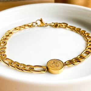 St Benedict medal bracelet for men | unisex Saint Benedict medal bracelet | pulsera de san Benito para hombre | Benedict bracelet | Benedict