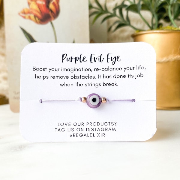 Evil eye bracelet | Purple Evil eye bracelet | protection bracelet | Bridesmaid present | Light purple bracelet