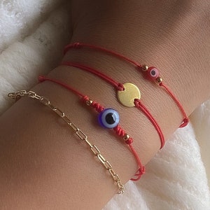 Red string gold bracelet | Azabache bracelet for men women unisex Mal de ojo  pulsera roja  pulsera de   Jet stone