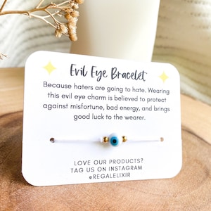 White Evil eye bracelet, evil eye bracelet for men, protection bracelet