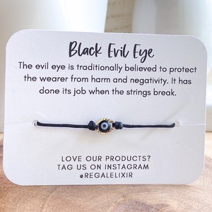 Gold filled black Evil eye bracelet | black evil eye bracelet, protection evil eye bracelet, black evil eye bracelet