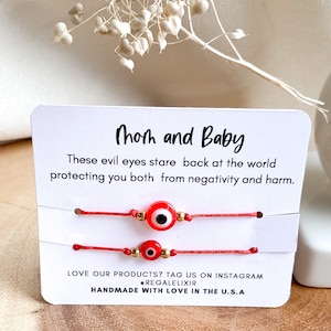 Rot Evil Eye Armband Pulsra de Mal de Ojo verstellbares Mama und Baby Kleinkind Kind Armband Baby Schutz Armband schnur Armband