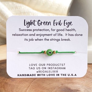 Dainty Green evil eye bracelet