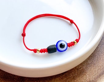 Azabache evil eye bracelet | Nazar  Mal de ojo  pulsera roja  protection  ojito  pulsera de   Jet stone  red bracelet   string bracelet