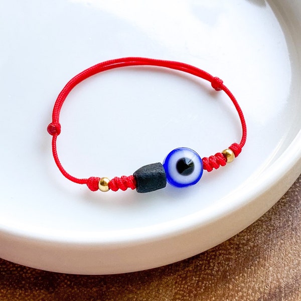 Azabache evil eye bracelet | Nazar  Mal de ojo  pulsera roja  protection  ojito  pulsera de   Jet stone  red bracelet   string bracelet