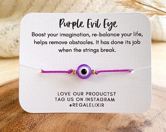 Purple Evil eye bracelet Bridesmaid present  red  bracelet protection bracelet  baby shower gift  LG  string bracelet