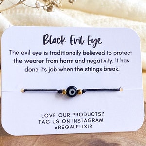 Black Evil eye bracelet for men women unisex  string bracelet