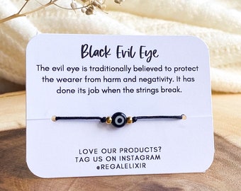 Black Evil eye bracelet for men women unisex  string bracelet