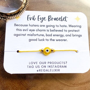 Yellow Evil eye bracelet for men women baby unisex