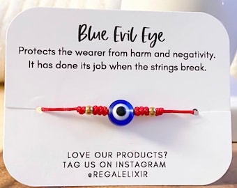 Evil eye bracelet, Mom and baby evil eye bracelets | Blue Evil Eye bracelet | Mal de ojo | pulsera roja | protection |Bridesmaid present