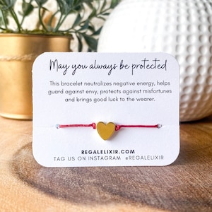 Red string bracelet, red string bracelet with heart, red string of fate, pulsera de hilo rojo
