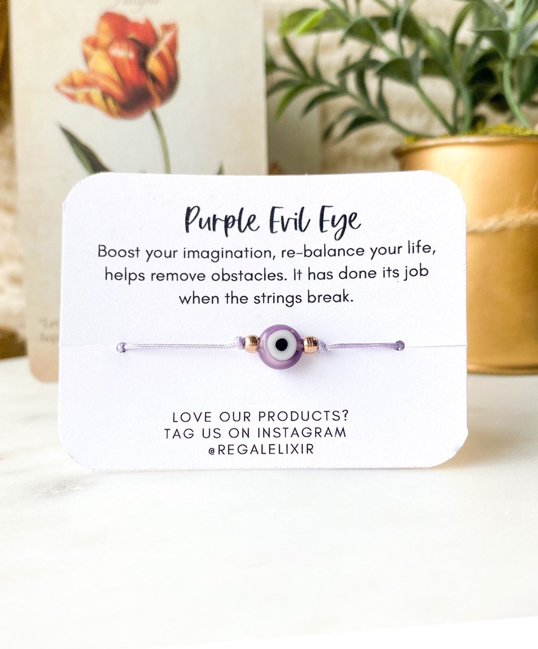 Evil Eye Bracelet Purple Evil Eye Bracelet Protection Bracelet