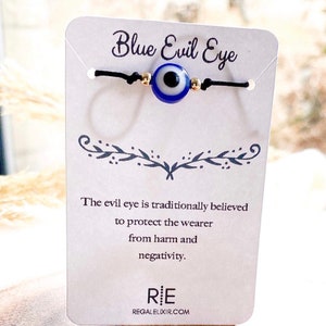 Blue Evil eye bracelet  Nazar  Mal de ojo  pulsera roja  protection Bridesmaid present  string bracelet