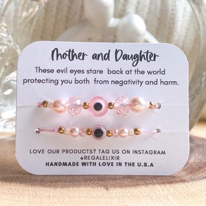 Pink Evil Eye bracelet, Mom and Baby matching bracelet, aby Evil Eye Red  Bracelet Baby Toddler Kid bracelet Baby Protection Bracelet