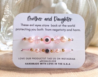 Pink Evil Eye bracelet, Mom and Baby matching bracelet, aby Evil Eye Red  Bracelet Baby Toddler Kid bracelet Baby Protection Bracelet