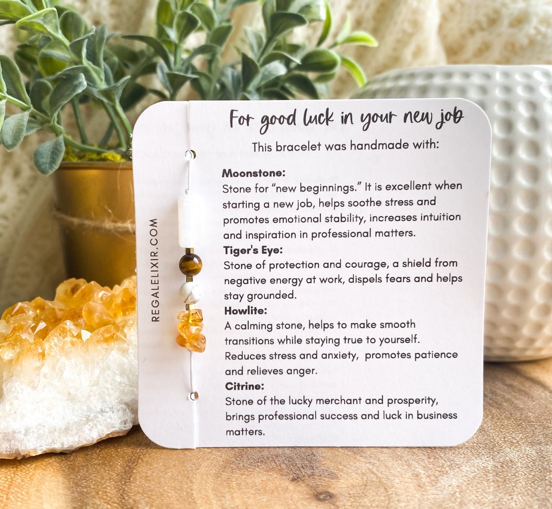Crystals for Career Success Crystals for Workplace Good Luck New Job Bracelet Energy Healing