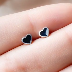 Silver Tiny heart earrings screw back earrings, silver surgical steel earrings, hypoallergenic screw back cartilage earrings