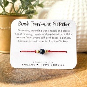 Black tourmaline bracelet, azabache protection bracelet, black tourmaline with red string, black tourmaline gold bracelet, empath protection