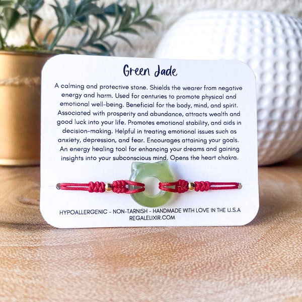 Real green Jade red string bracelet, unisex jade bracelet, green jade jewelry, genuine green jade bracelet , genuine green jade