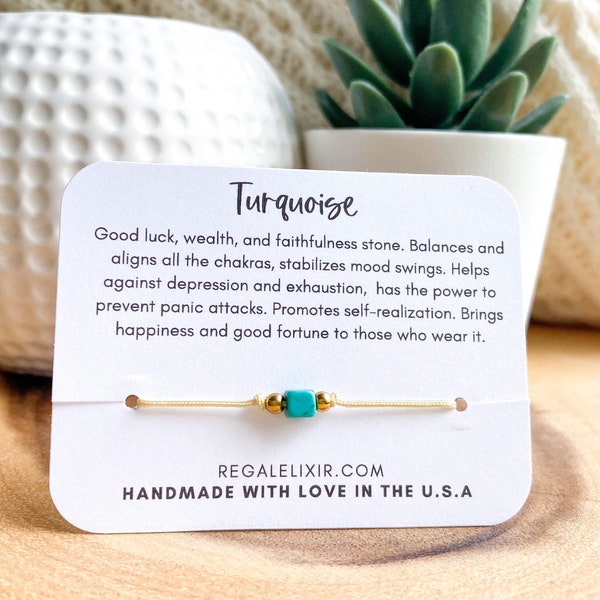 Genuine Turquoise bracelet | Natural turquoise bracelet | chakra energy cleanser Bracelet Talisman string bracelet