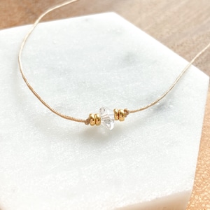AAA Herkimer Diamond bracelet  Delicate Dainty Bracelet Crystal Bracelet Raw Crystal Bridal Jewelry Manifestation crystal